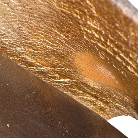 Tory Burch Patti Brown Patent Leather Logo Mules Gold Hardware Size 9.5 - Picture 11 of 15